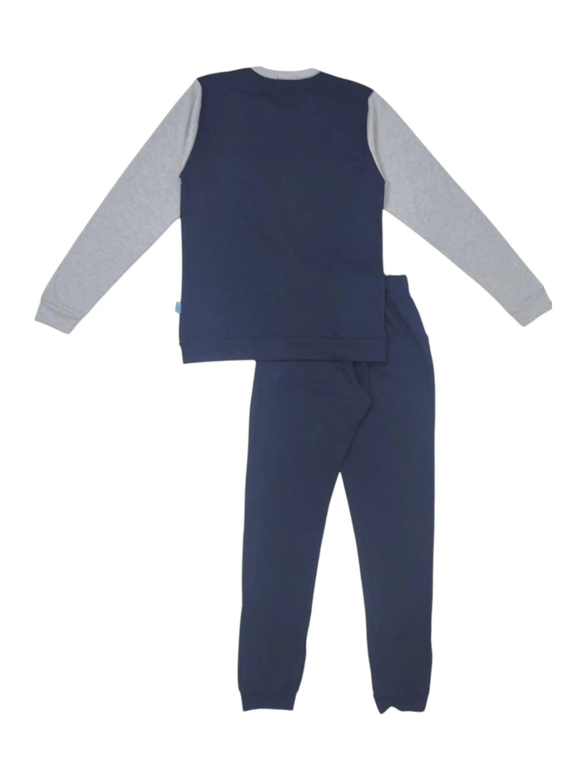 Pijama de homem 100% algodão (com carda) estilo desportivo - marinho 4