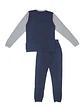 Pijama de homem 100% algodão (com carda) estilo desportivo - marinho - Thumbnail 4