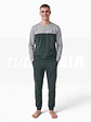 Pijama de homem 100% algodão (com carda) estilo desportivo - verde - Thumbnail 1