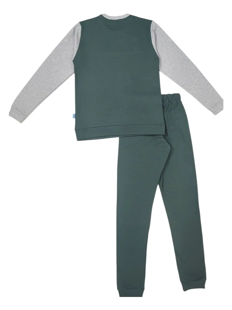 Pijama de homem 100% algodão (com carda) estilo desportivo - verde 4