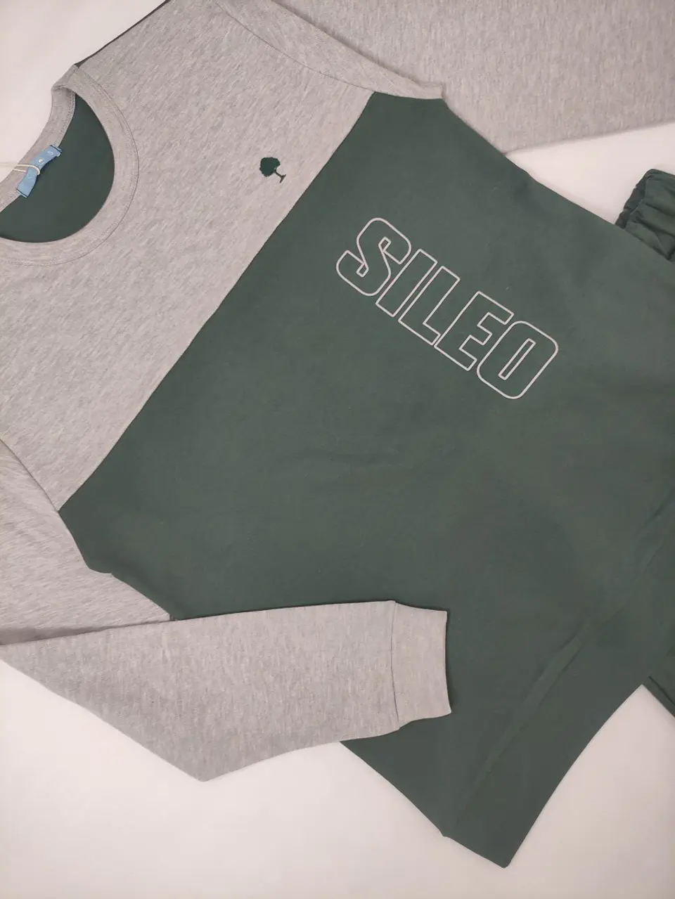 Pijama de homem 100% algodão (com carda) estilo desportivo - verde 5