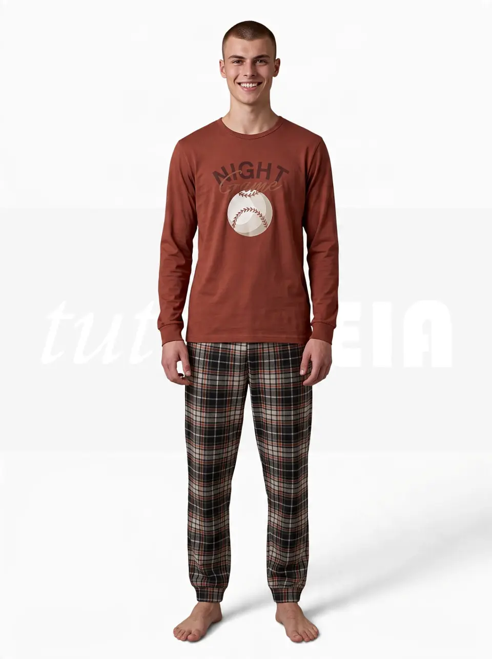Pijama de homem 100% algodão (com carda) 