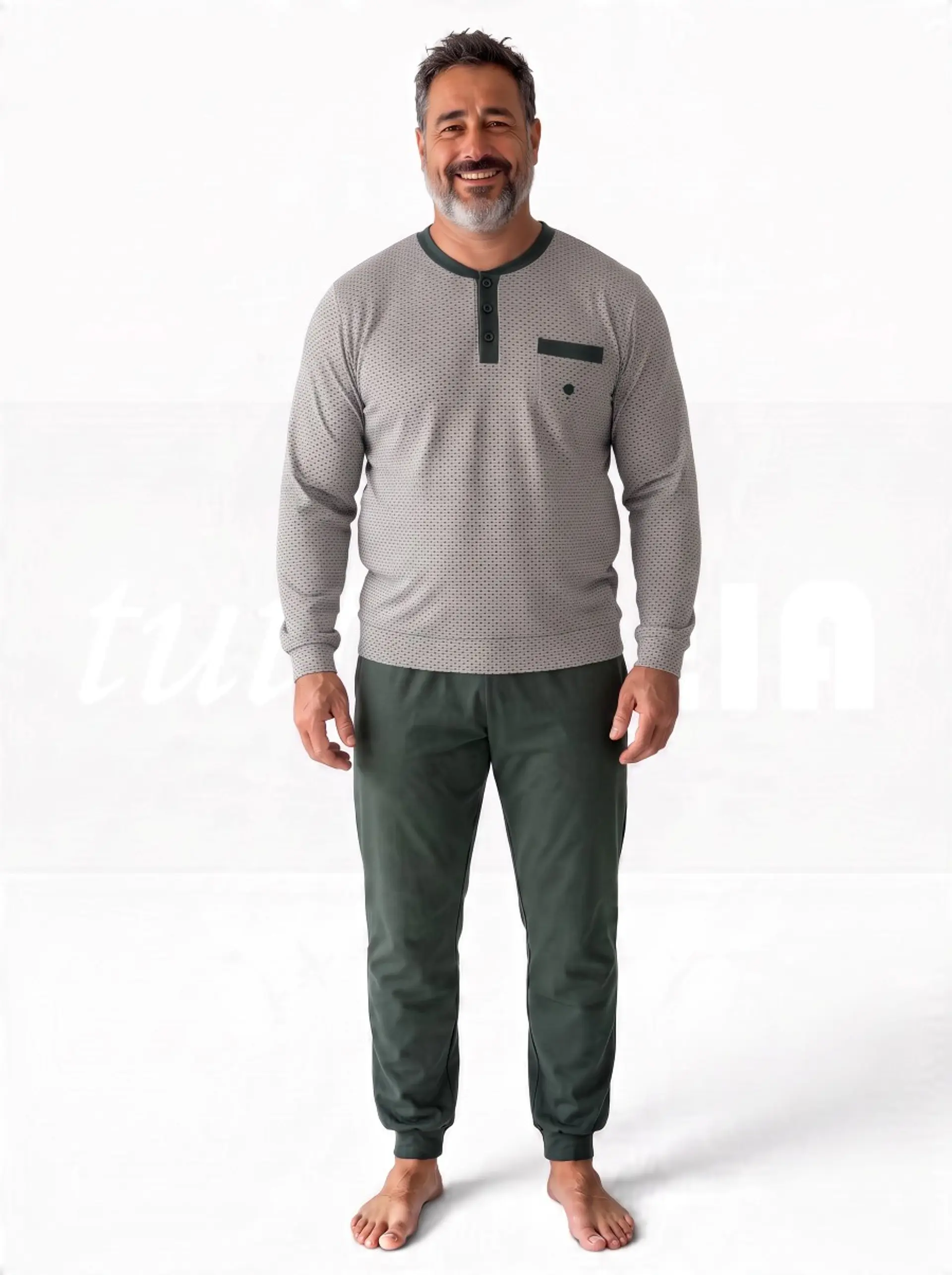 Pijama de homem 100% algodão (com carda)  1