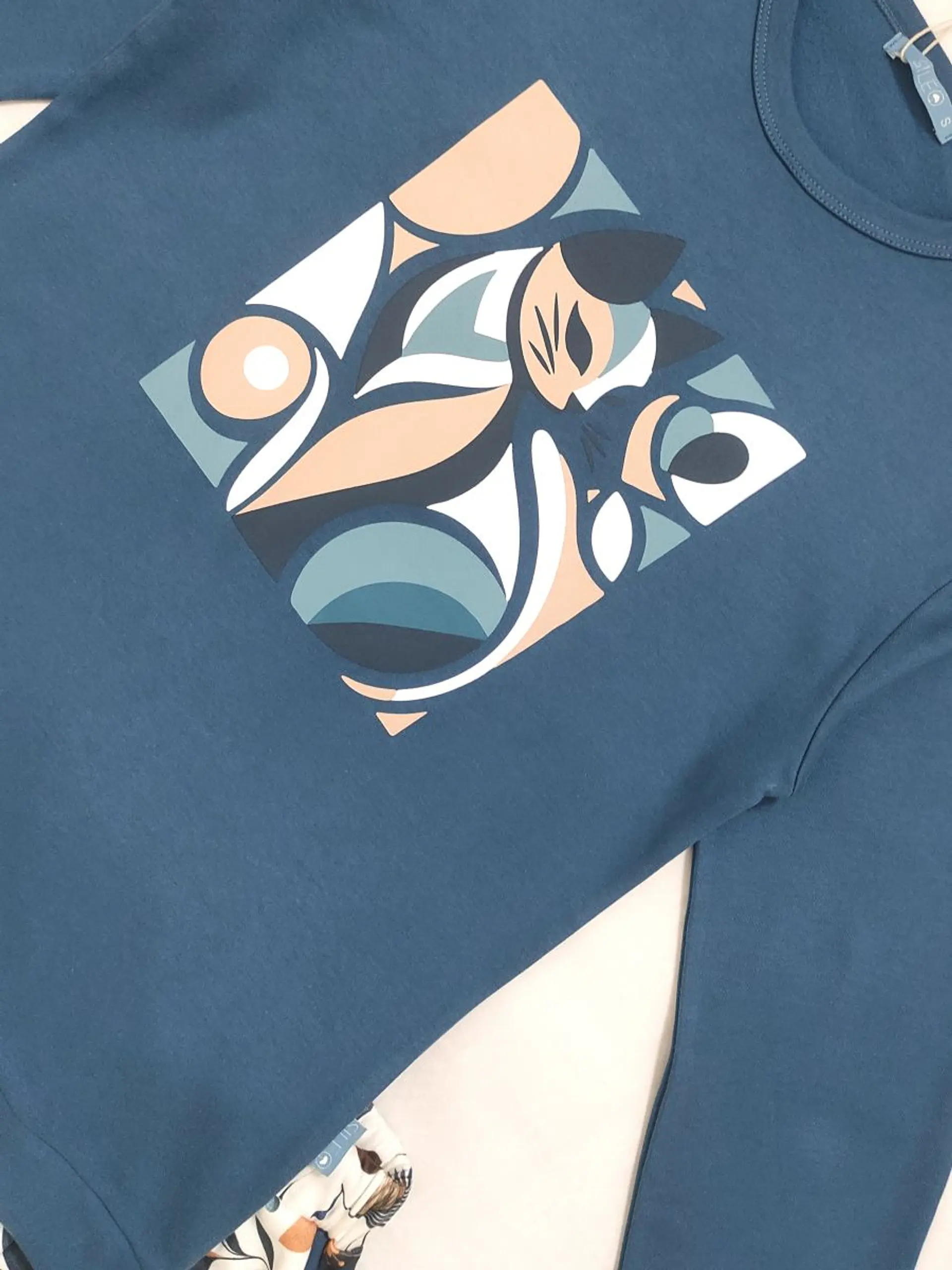 Pijama de Mulher 100% Algodão Cardado – Gato Artístico 3