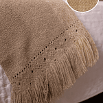 Piecera Mantita tejida a telar, Lana natural Sésamo.