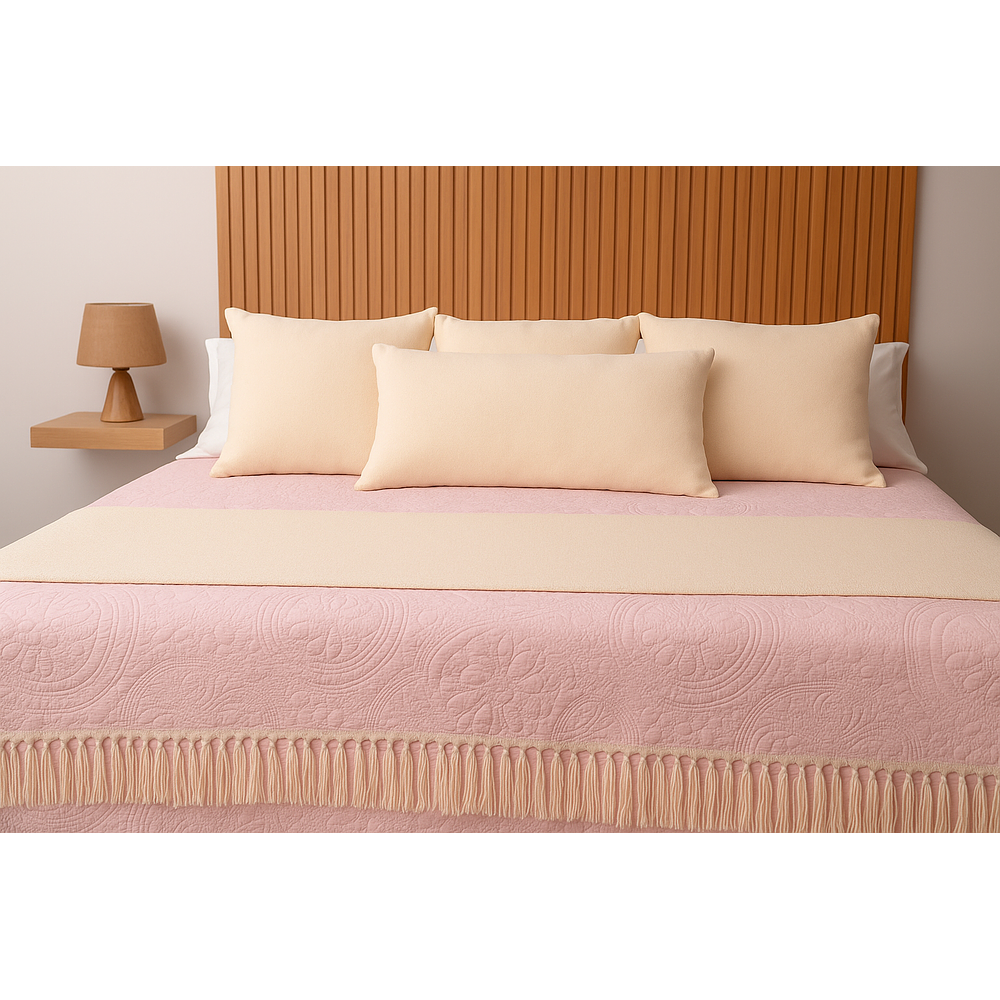 Piecera Mantita tejida a telar, Lana natural Crudo