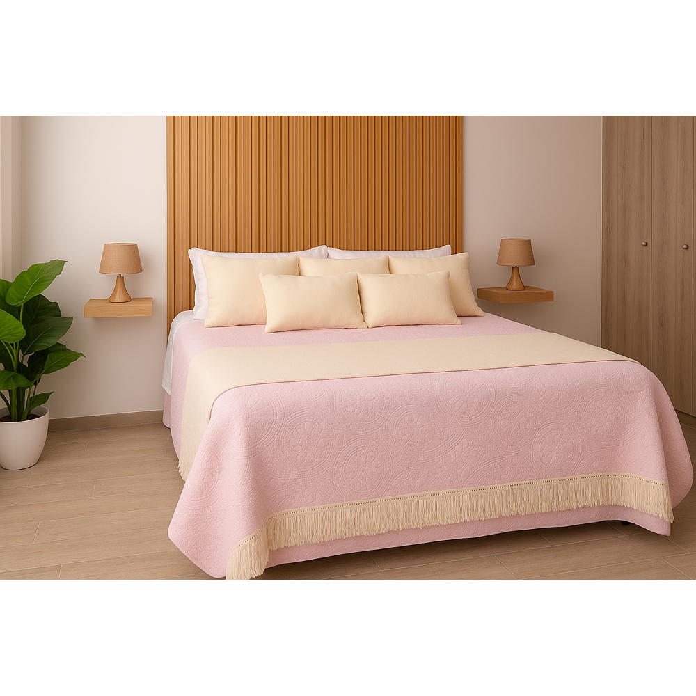 Piecera Mantita tejida a telar, Lana natural Crudo