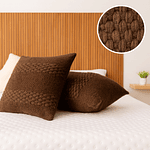 Cojines Artesanales de Lana de Oveja 100% Natural, Café Trumao.