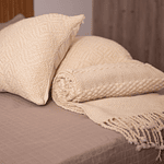 Cojines Artesanales de Lana de Oveja 100% Natural, Blanco Crudo