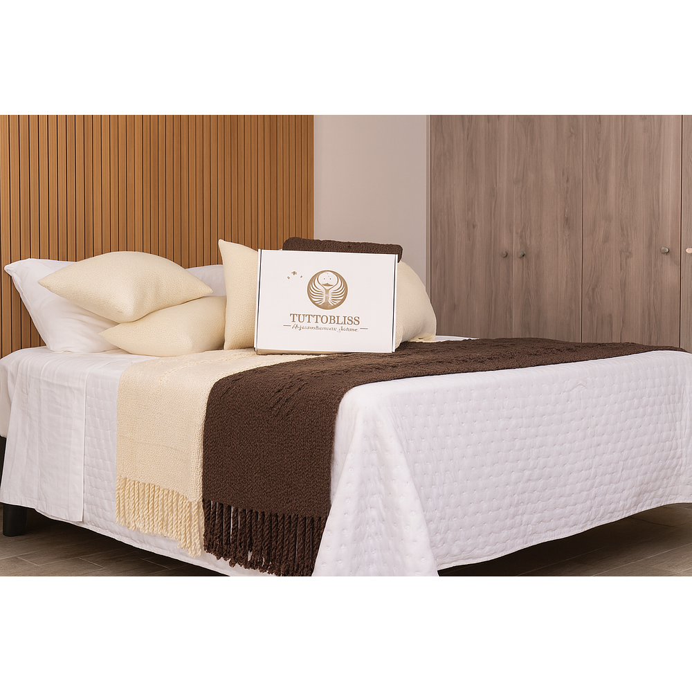 Cojines Artesanales de Lana de Oveja 100% Natural, Blanco Crudo