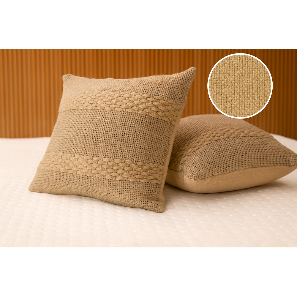 Cojines Artesanales de Lana de Oveja 100% Natural, Gris Arena