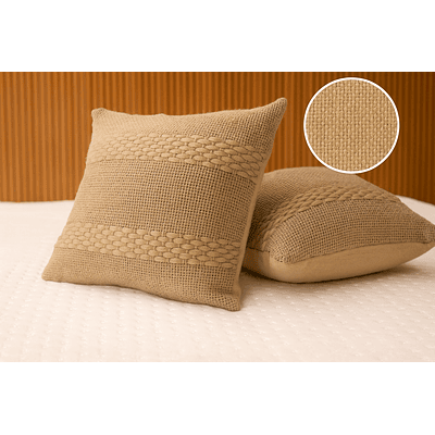 Cojines Artesanales de Lana de Oveja 100% Natural, Gris Arena