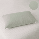 Pack de 3 Cojines tejidos a telar lana natural, Celeste menta.