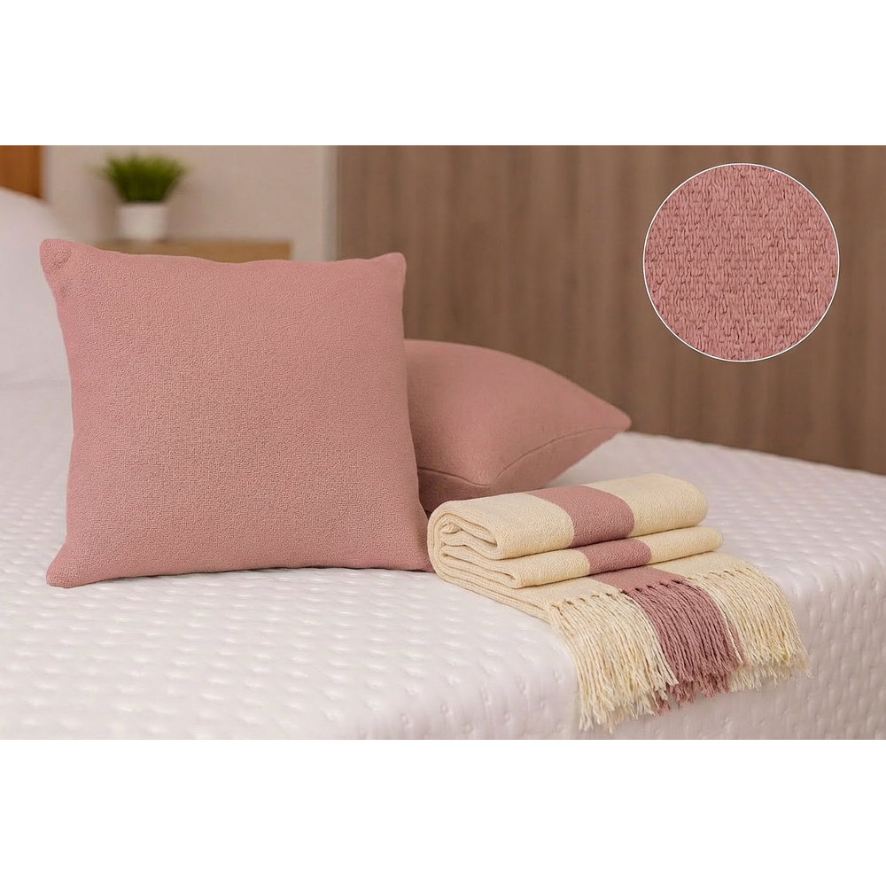 Cojines, Tejidos a telar, Palo rosa, Lana natural