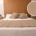 Pieceras Artesanales de Lana de Oveja 100% Natural, Gris Arena