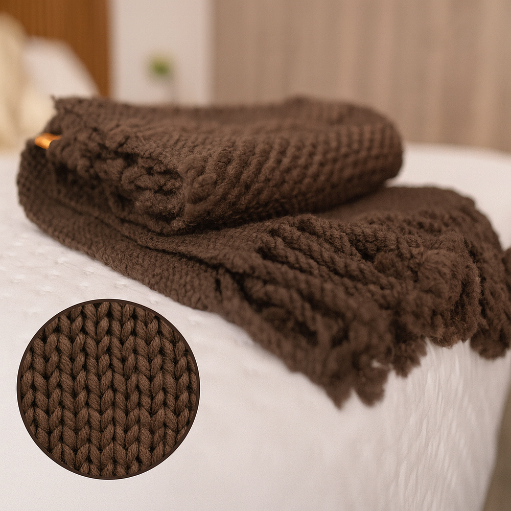 Pieceras Artesanales de Lana de Oveja 100% Natural, Cafe trumao.