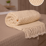 Pieceras Artesanales de Lana de Oveja 100% Natural, Blanco crudo.