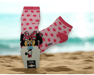 Calcetines Rosa de Minnie Mouse con Lazo y Lunares Rosa Oscuro para niñas: Confort con 75% de Algodón, 22% Poliéster, 3% Spandex - Minnie Lazo Rosa