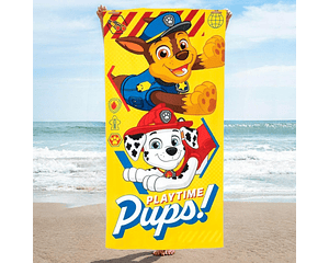 Suave Toalla para Niños en el Baño/Piscina/Playa 83% Algodón y 17% Poliéster de 70x140 cm, Paw Patrol - Playtime Pups!