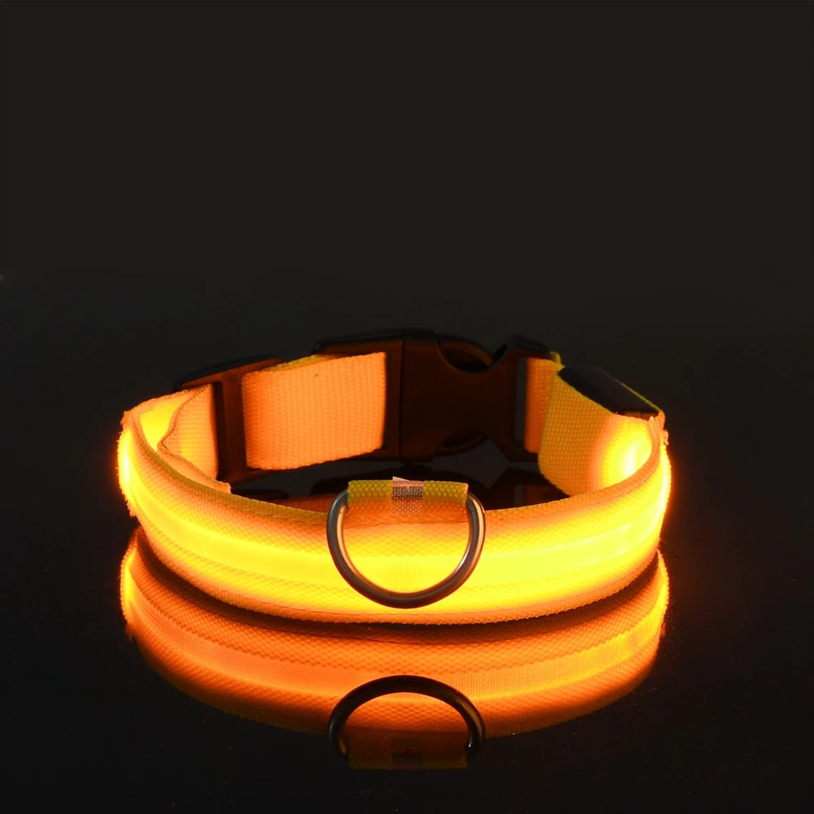 Guinzaglio per cani in nylon LED di sicurezza notturna lampeggiante che si illumina al buio Collare per cani da compagnia fluorescente luminoso 3