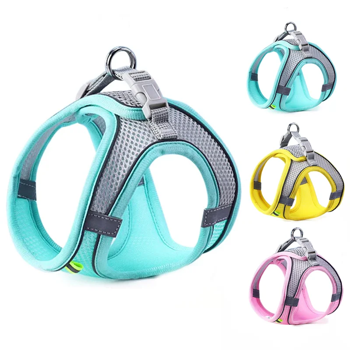 Cat Dog Harness Vest Chest Rope Set Reflective Breathable Adjustable Pet Harness for Small Medium Dogs Outdoor Walking 1