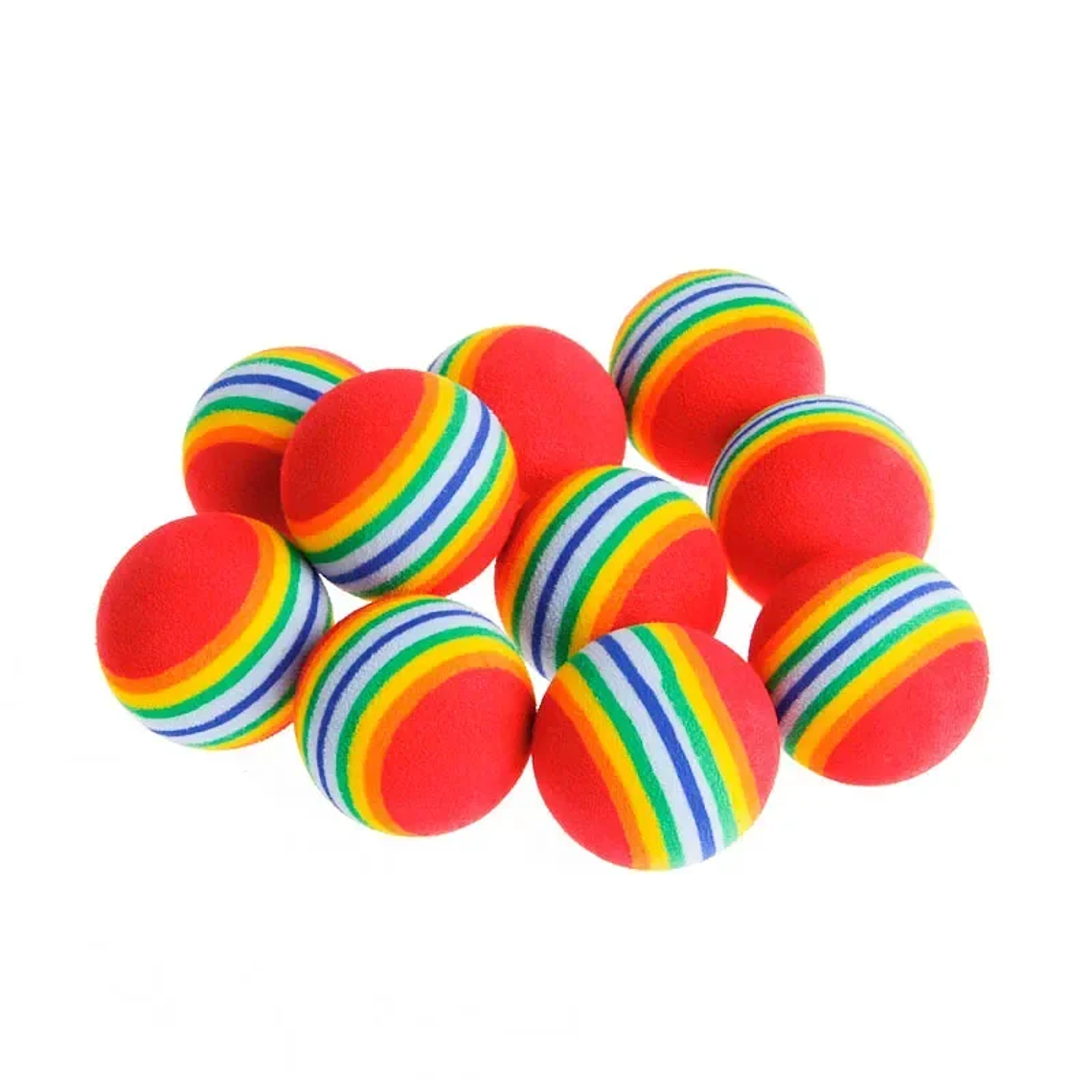 10PCS Rainbow Cat Toys Ball Interactive Cat Dog Play Chewing Rattle Scratch Ball Training Balls Pet Toys Supplies 3