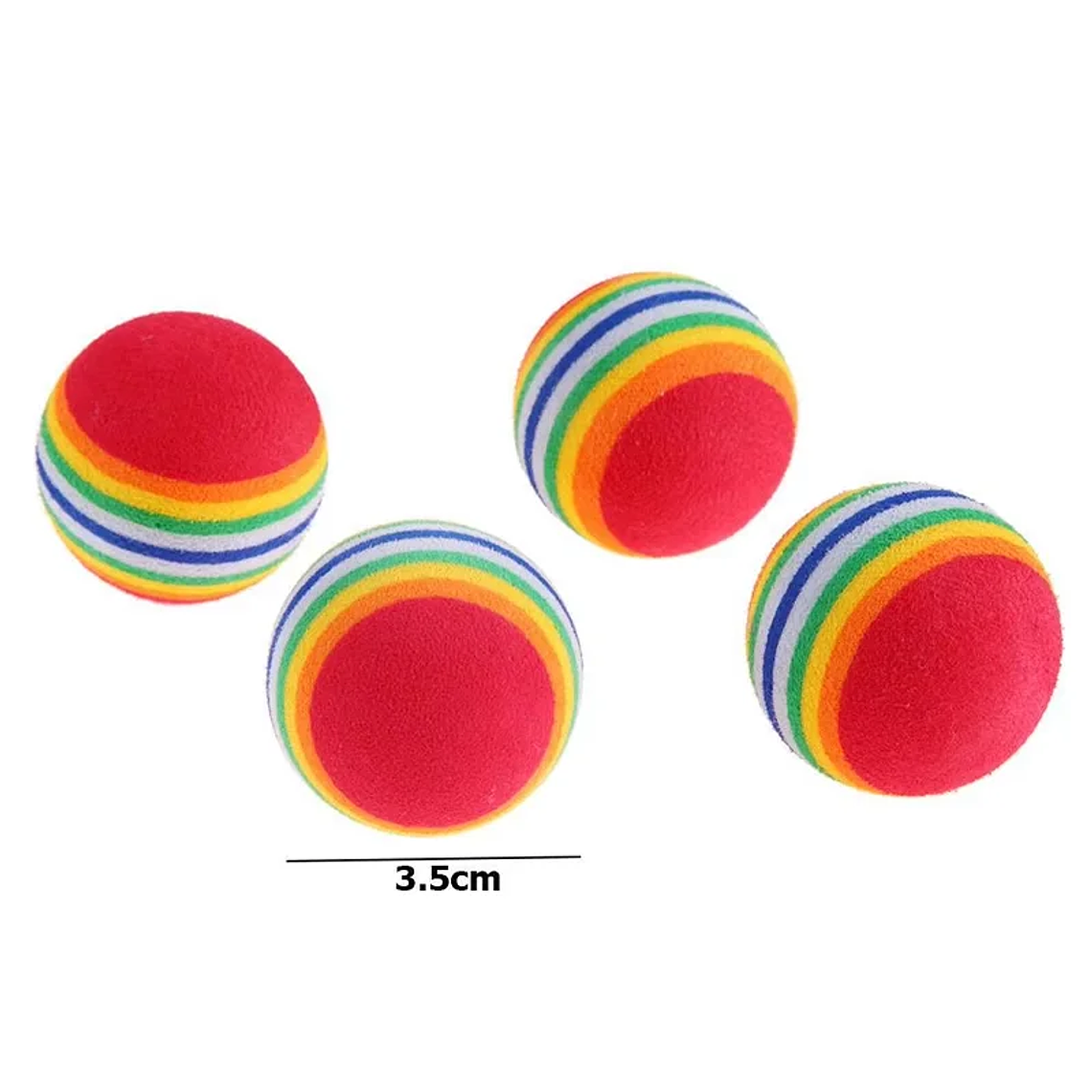 10PCS Rainbow Cat Toys Ball Interactive Cat Dog Play Chewing Rattle Scratch Ball Training Balls Pet Toys Supplies 7