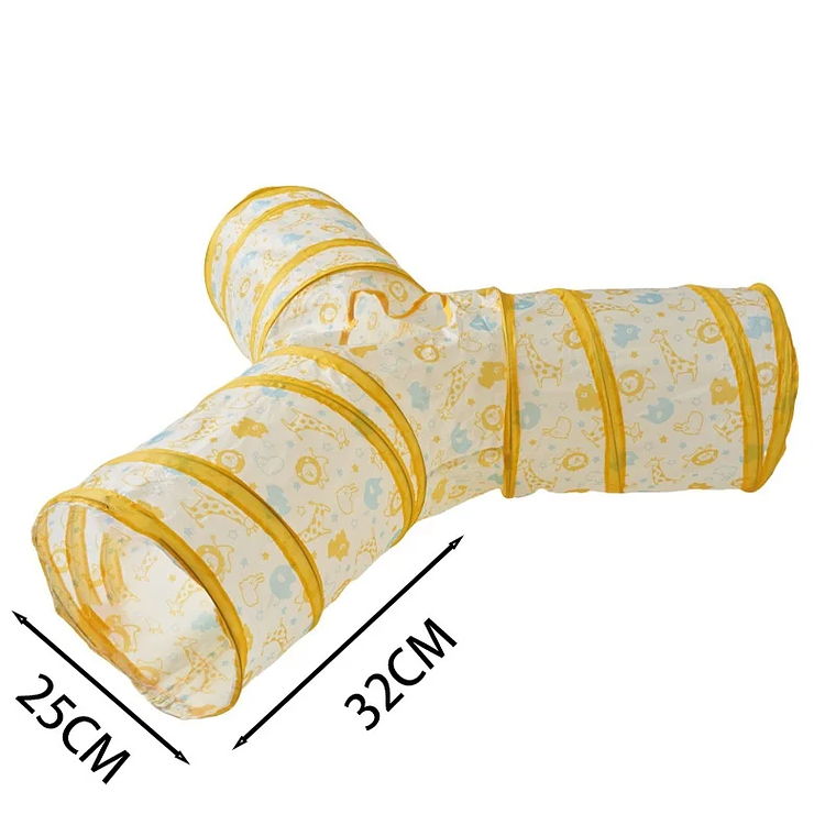 Tunnel pieghevole per gatti Tubo per animali domestici Gioco per interni ed esterni Puzzle Esercizio Nascondere Giocattolo di addestramento per gattini e cuccioli 2