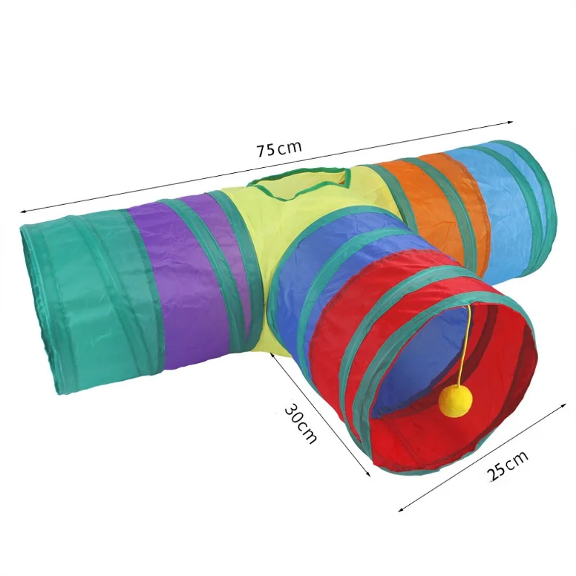 Tunnel pieghevole per gatti Tubo per animali domestici Gioco per interni ed esterni Puzzle Esercizio Nascondere Giocattolo di addestramento per gattini e cuccioli 4