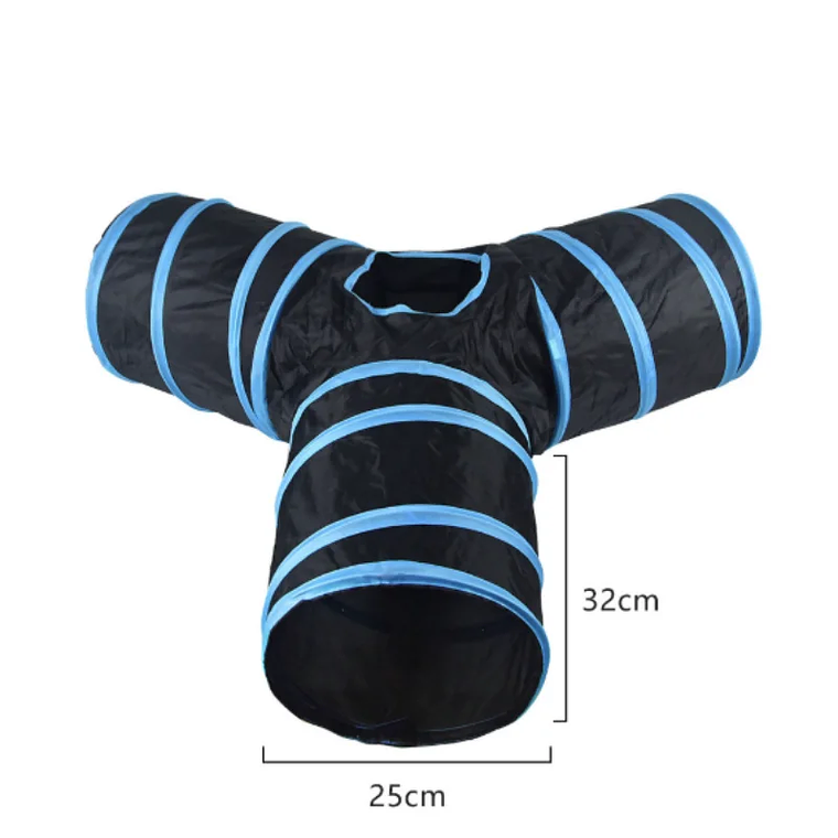 Tunnel pieghevole per gatti Tubo per animali domestici Gioco per interni ed esterni Puzzle Esercizio Nascondere Giocattolo di addestramento per gattini e cuccioli 14