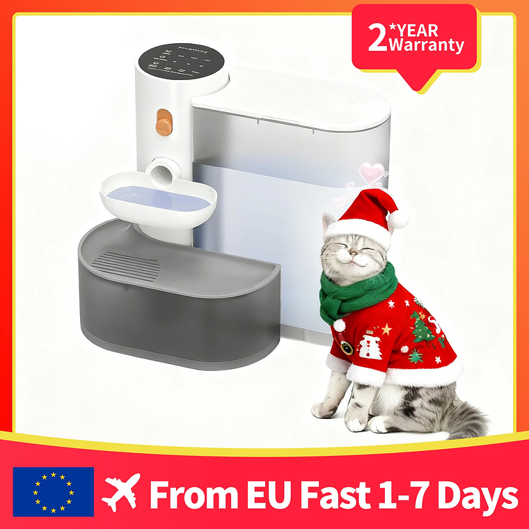 MJDZSW Fontanella dAcqua Intelligente Wireless 3L per Animali Domestici, Distributore Automatico Ultra Silenzioso e di Grande Capacità, Ideale per Gatti e Cani 1