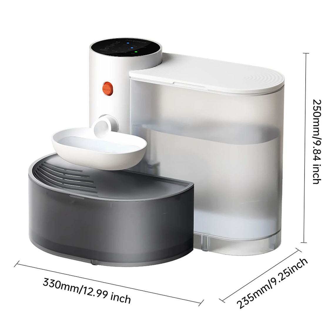 MJDZSW Fontanella dAcqua Intelligente Wireless 3L per Animali Domestici, Distributore Automatico Ultra Silenzioso e di Grande Capacità, Ideale per Gatti e Cani 2