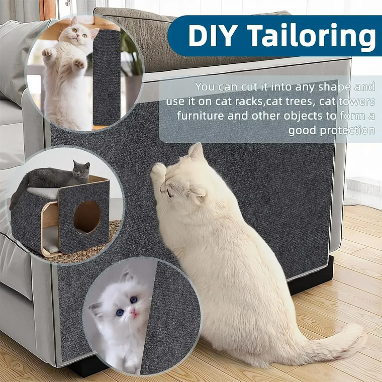 Self-Adhesive Cat Scratching Board Trimmable Cat Carpet Mat Anti Cat Scratcher Furniture Couch Corner Indoor Sofa Wall Protector 11
