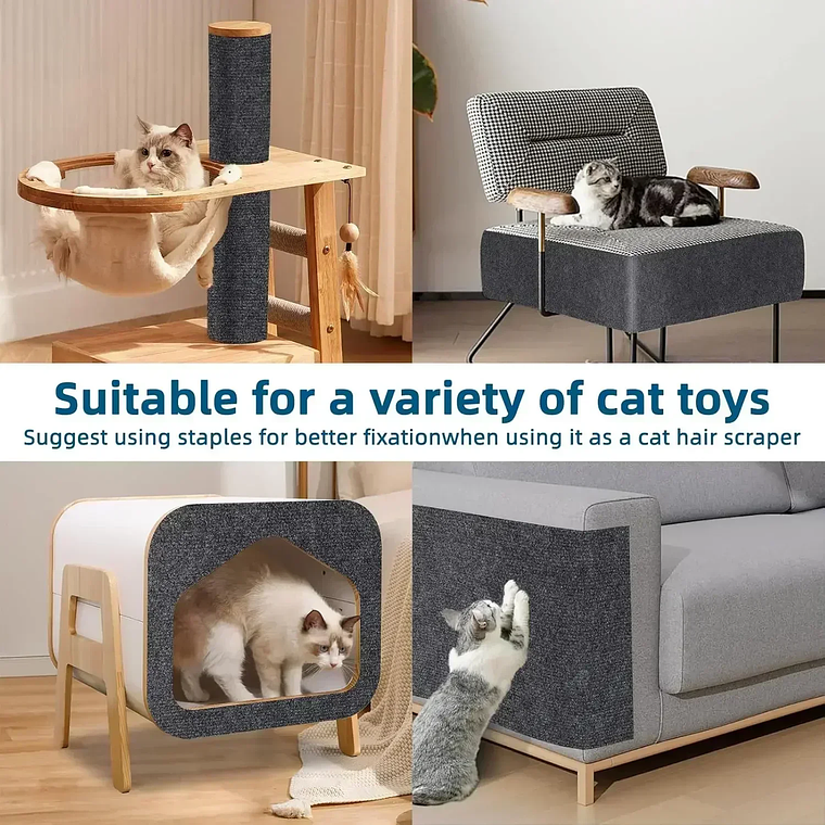 Self-Adhesive Cat Scratching Board Trimmable Cat Carpet Mat Anti Cat Scratcher Furniture Couch Corner Indoor Sofa Wall Protector 12