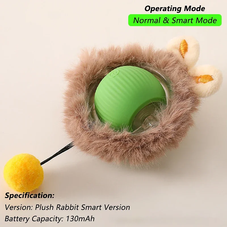 Dog Cat Interactive Ball Toy Automatic Rolling Ball Faux Tail Rechargeable Smart Pet Electric Toy Dog Cat Training Imitate Mouse 10