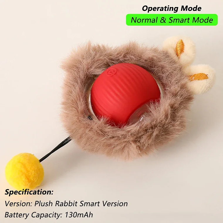 Dog Cat Interactive Ball Toy Automatic Rolling Ball Faux Tail Rechargeable Smart Pet Electric Toy Dog Cat Training Imitate Mouse 16