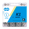 Cadena 1/2 x 1/8 KMC K1 Silver / Black