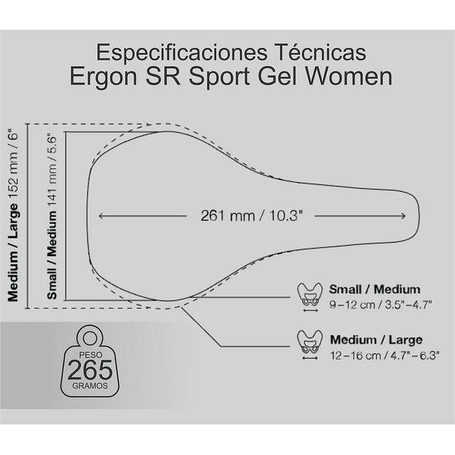 Sillín Ergon SR Sport Gel Women