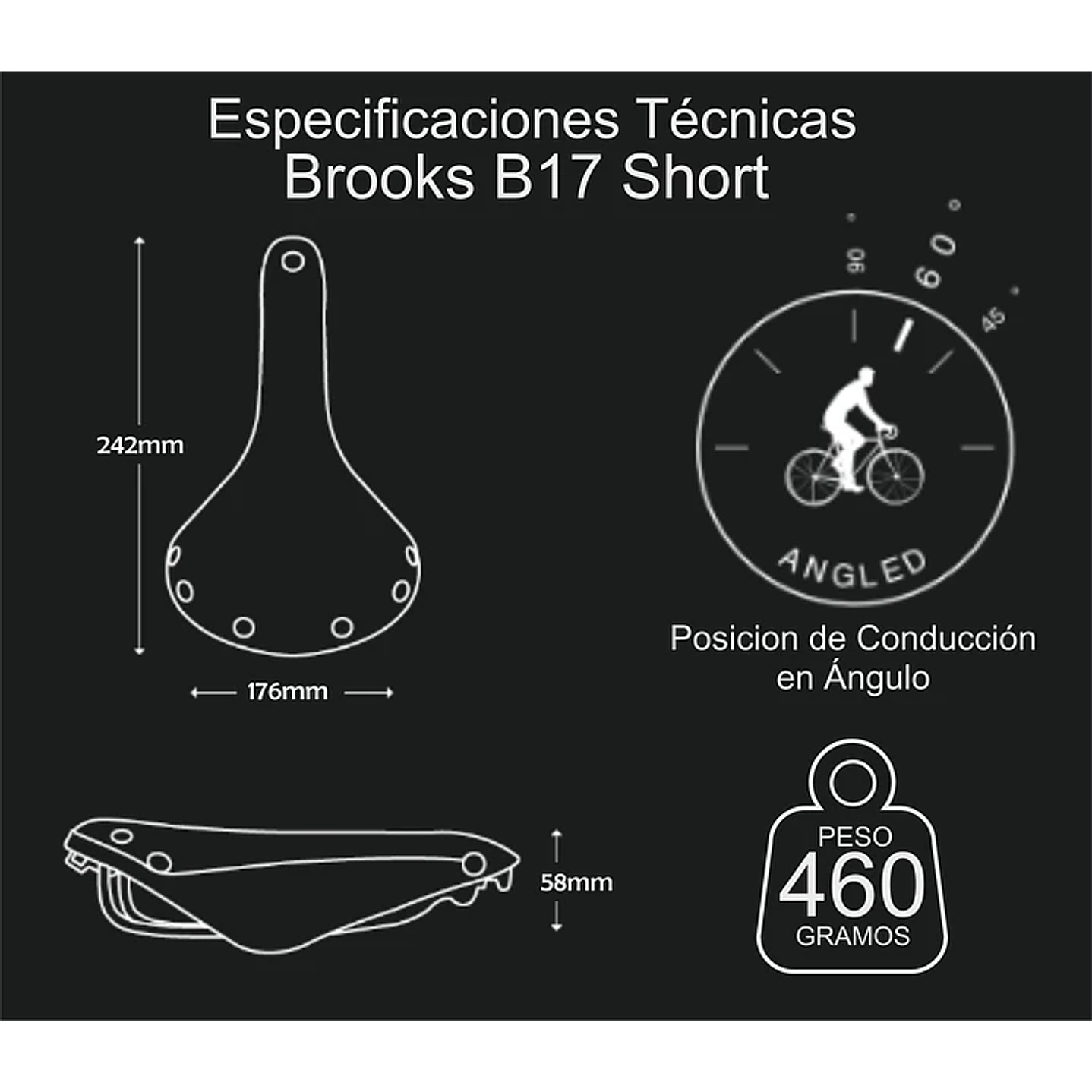 Sillín Brooks B17 Short Black 9