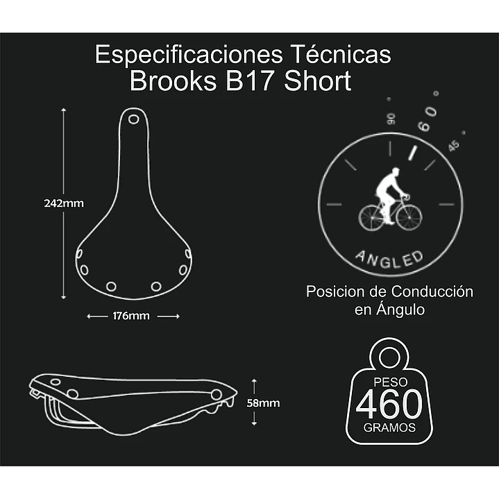 Sillín Brooks B17 Short Black 9