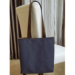 ToteBag Reversível Azul e Castanha