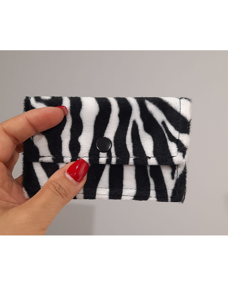 Porta Cartões ou Moedas tecido padrao zebra