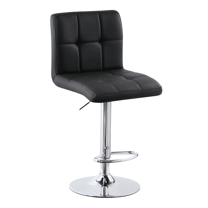 Silla Bar Negra Base Cromada Ajustable 1