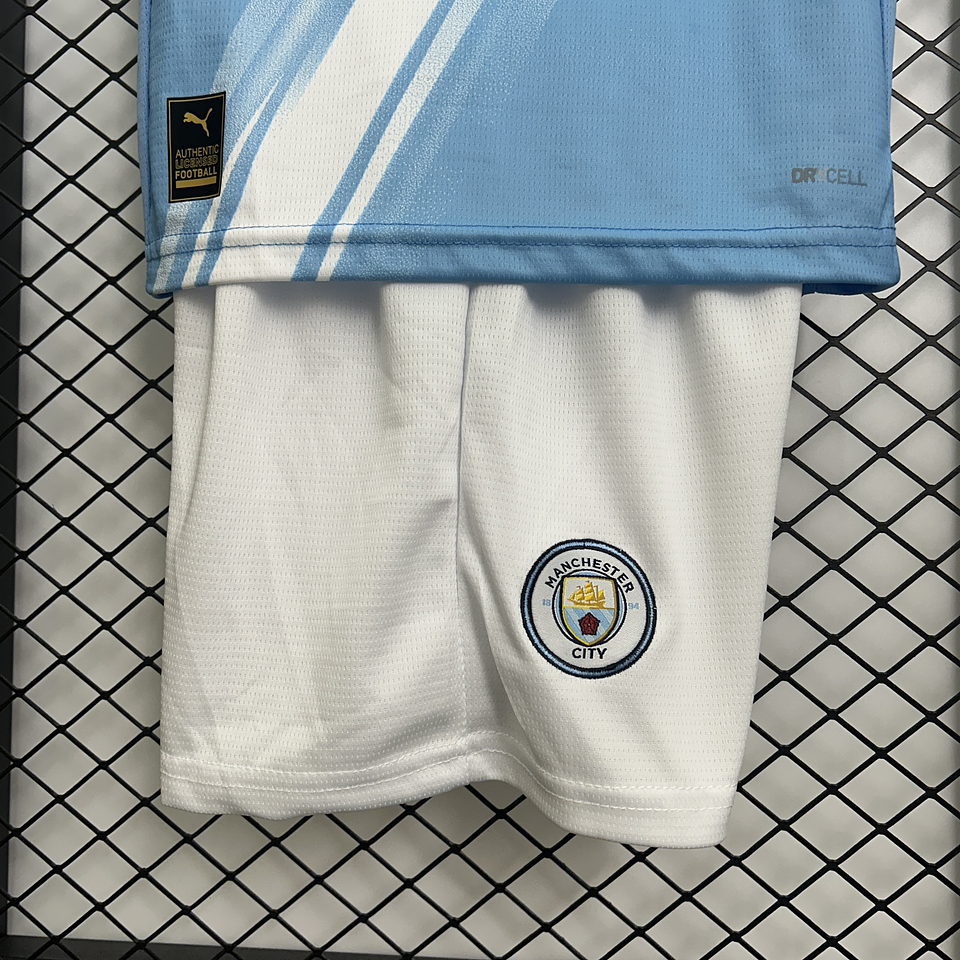 Manchester City Equipamento Principal Kit Criança 2025/26 7