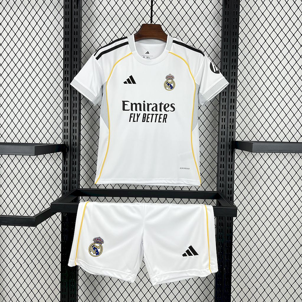 Real Madrid Equipamento Principal Kit Criança 2025/26 1