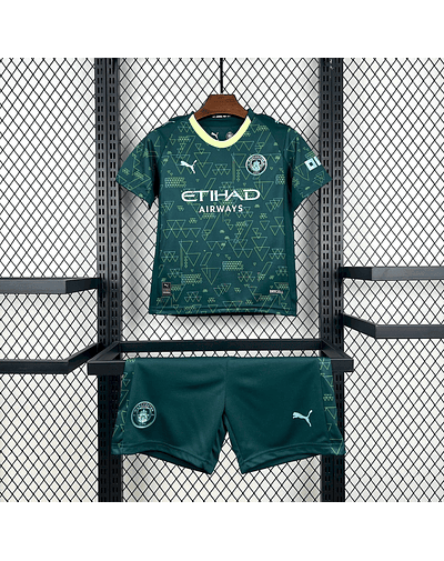 Manchester City Quarto Equipamento 2025/26 Kit Criança
