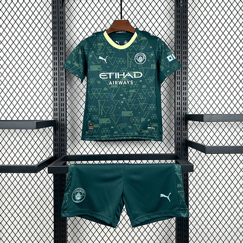 Manchester City Quarto Equipamento 2025/26 Kit Criança