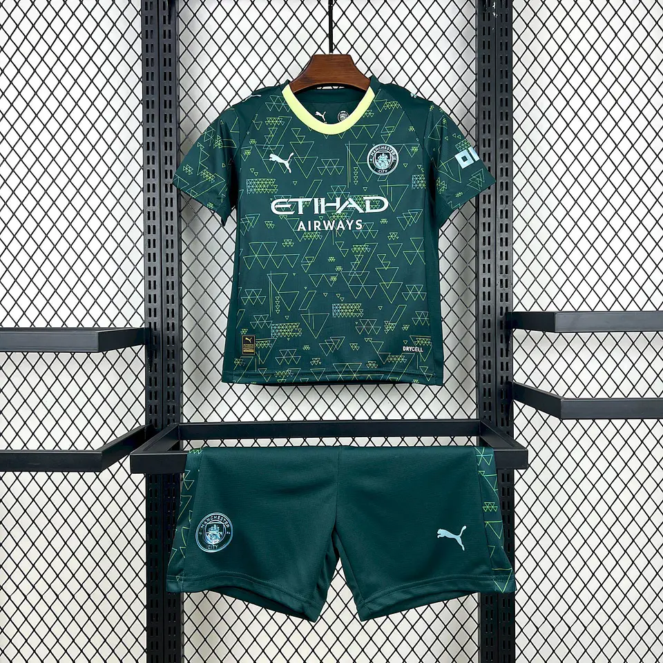 Manchester City Quarto Equipamento 2025/26 Kit Criança 1