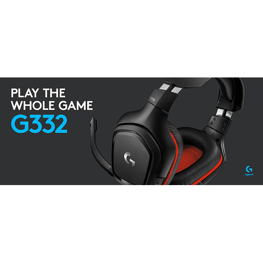 Audífonos Logitech Gaming G332 con micrófono, Black/Red - Image 4