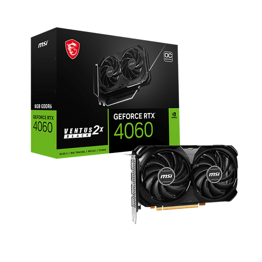 MSI GeForce RTX 4060 VENTUS 2X BLACK 8G OC [RTX 4060 VENTUS 2X BLACK 8G OC] - Image 1